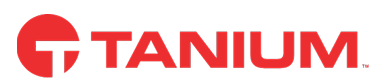The image shows the red Tanium logo, featuring a stylized 