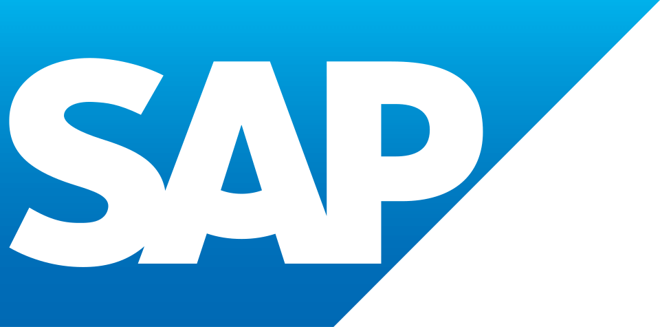 The SAP logo features bold white letters 